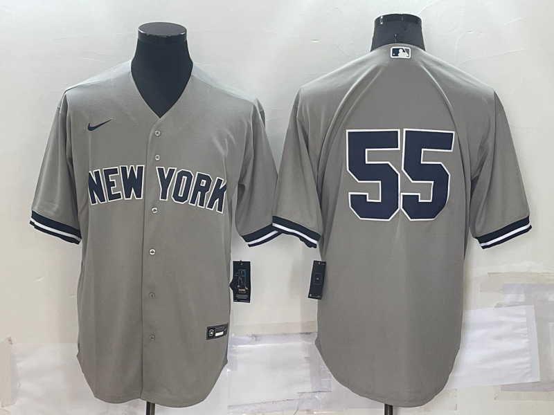 Men's New York Yankees Hideki Matsui #55 Gray Name Jersey